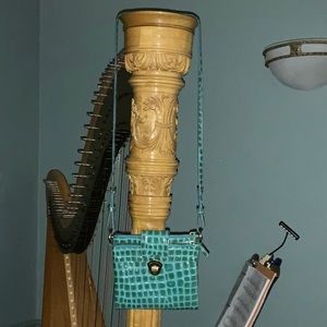 Brahmin Teal Crocodile Crossbody bag